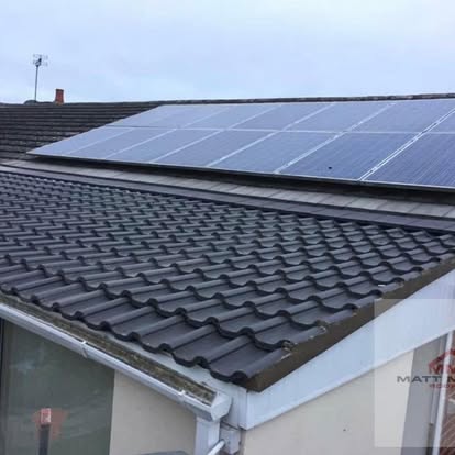 Full re-roof with slate-effect tiles ready for solar panel installation by Matt Merry Roofing, Hinckley